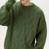 Frederick – Brushed Cable Knit Sweater | Oversized Crewneck Fit