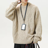 Frederick – Brushed Cable Knit Sweater | Oversized Crewneck Fit