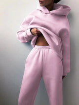 Olivia – Jogging Lounge Set | Women's Two-Piece Tracksuit With Zip-Up Jacket & Jogger Pants** Neriona Pink