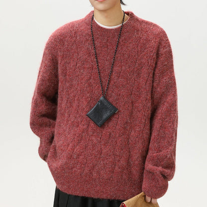 Frederick – Brushed Cable Knit Sweater | Oversized Crewneck Fit
