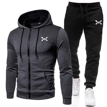 Hudson – Men's Zip-Up Tracksuit Set | Athletic Hoodie And Joggers For Everyday Comfort Neriona Dark Gray