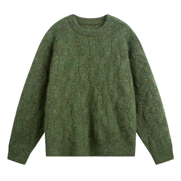 Frederick – Brushed Cable Knit Sweater | Oversized Crewneck Fit