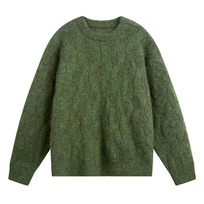 Frederick – Brushed Cable Knit Sweater | Oversized Crewneck Fit