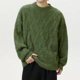 Frederick – Brushed Cable Knit Sweater | Oversized Crewneck Fit