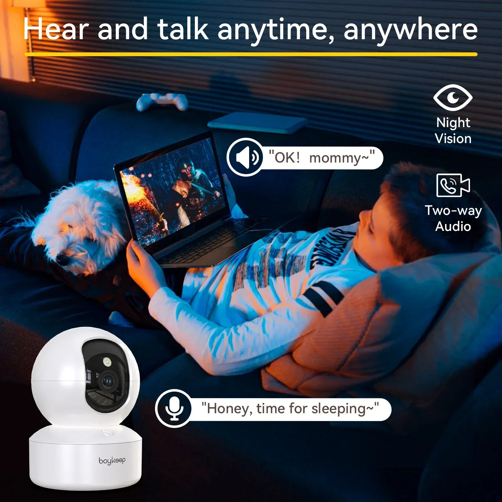 2K HD Smart Pet Camera | 355° Motion Tracking And Night Vision Neriona