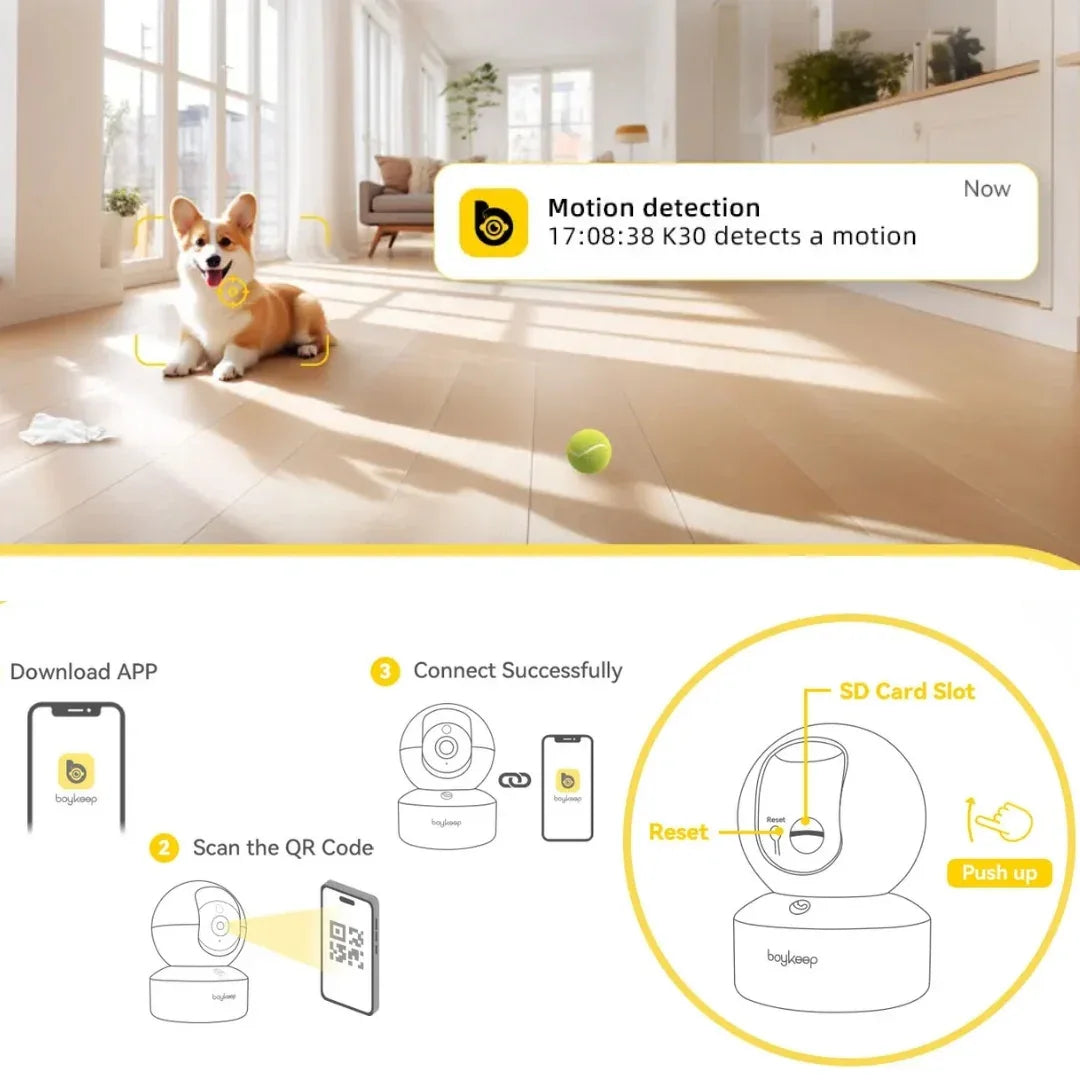 2K HD Smart Pet Camera | 355° Motion Tracking And Night Vision Neriona