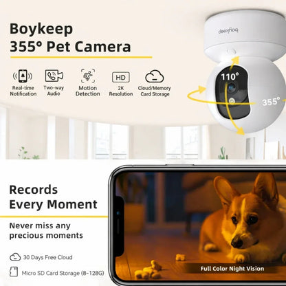 2K HD Smart Pet Camera | 355° Motion Tracking And Night Vision Neriona