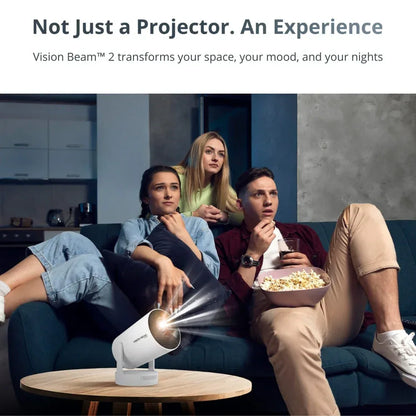 CinemaBeam Projector – Your Home Theater Anywhere | WiFi Bluetooth Smart Projector with Built In Apps & 130 Inch Display Neriona