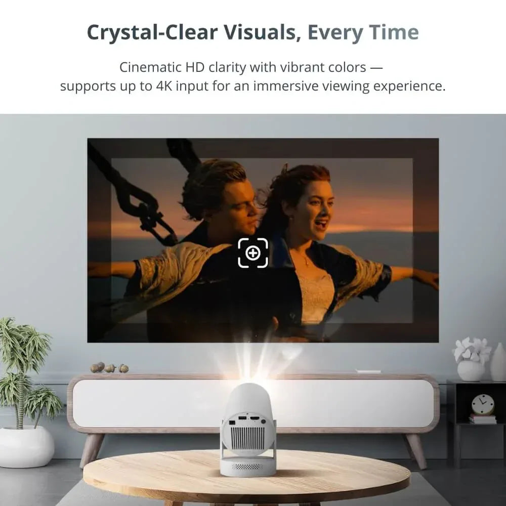 CinemaBeam Projector – Your Home Theater Anywhere | WiFi Bluetooth Smart Projector with Built In Apps & 130 Inch Display Neriona