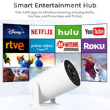 CinemaBeam Projector – Your Home Theater Anywhere | WiFi Bluetooth Smart Projector with Built In Apps & 130 Inch Display Neriona