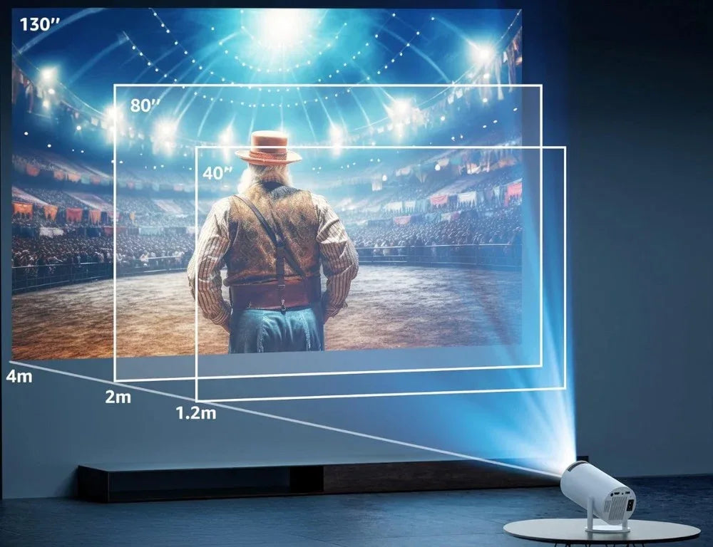 CinemaBeam Projector – Your Home Theater Anywhere | WiFi Bluetooth Smart Projector with Built In Apps & 130 Inch Display Neriona