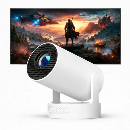 CinemaBeam Projector – Your Home Theater Anywhere | WiFi Bluetooth Smart Projector with Built In Apps & 130 Inch Display Neriona White