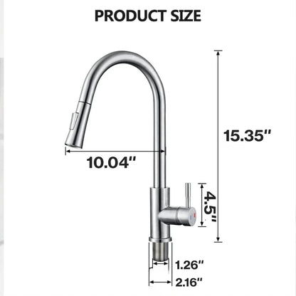 Pull Out Kitchen Faucet – Flexible Spray With Clean Design | Sink Tap With Swivel Spout And Dual Spray For Easy Everyday Use Neriona