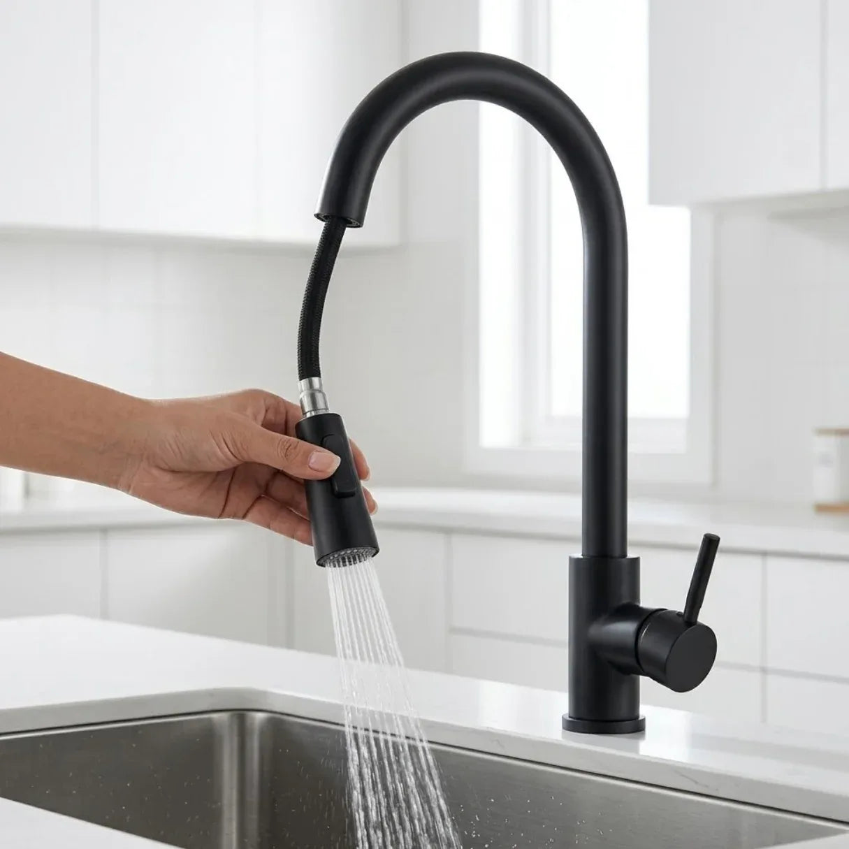 Pull Out Kitchen Faucet – Flexible Spray With Clean Design | Sink Tap With Swivel Spout And Dual Spray For Easy Everyday Use Neriona