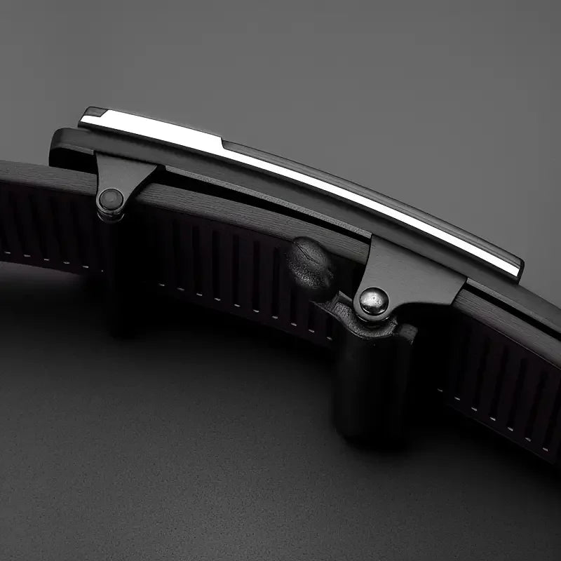 Men’s Leather Belt - Automatic Buckle Adjustable | Cowhide Belt for Business Casual Jeans and Everyday Wear No Holes Design Neriona
