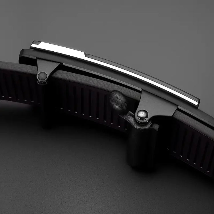 Men’s Leather Belt - Automatic Buckle Adjustable | Cowhide Belt for Business Casual Jeans and Everyday Wear No Holes Design Neriona