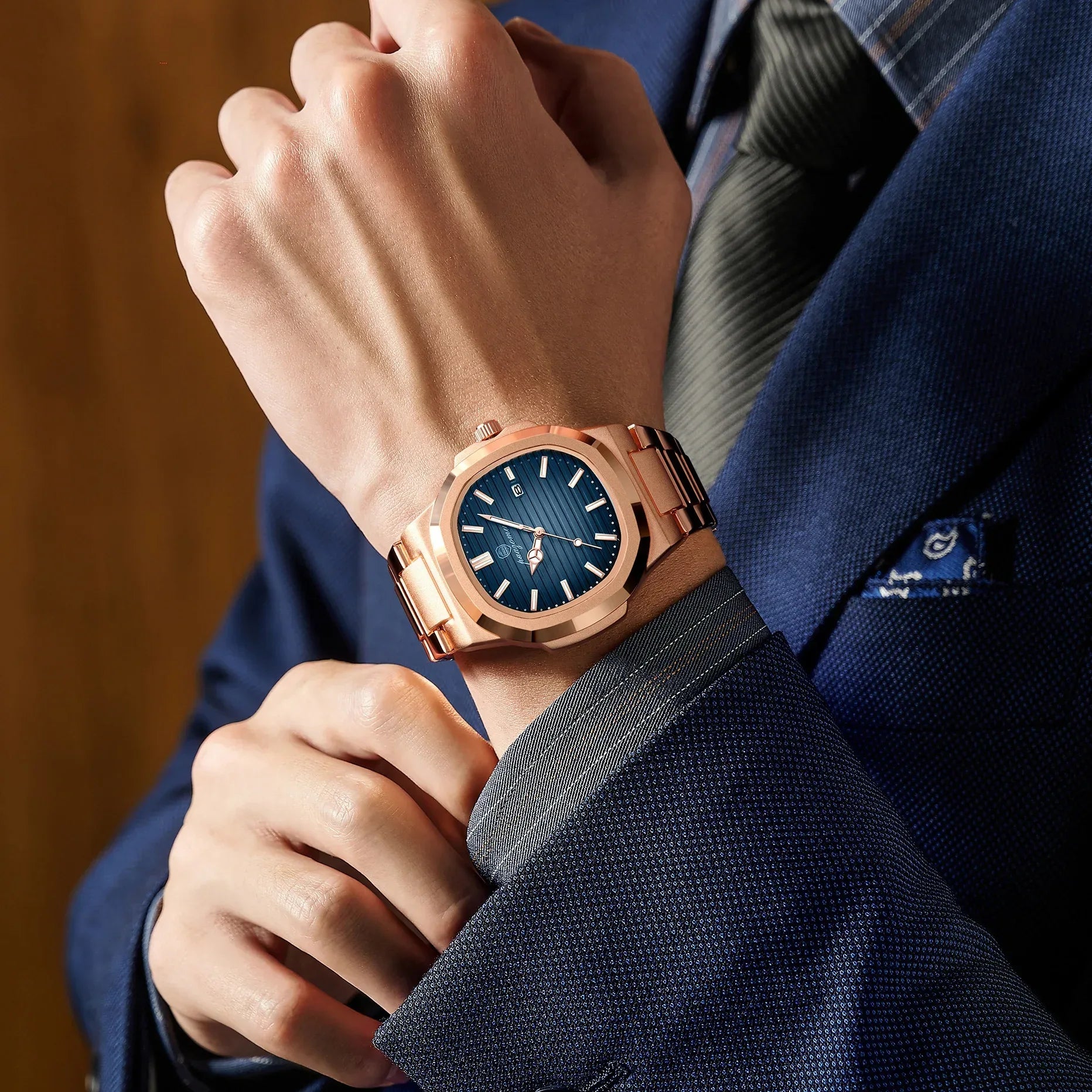 Arven - Men’s Watch With Bold Design And Strong Presence | Modern Timepiece With Sport And Business Character And Luminous Detail Neriona Gold Blue