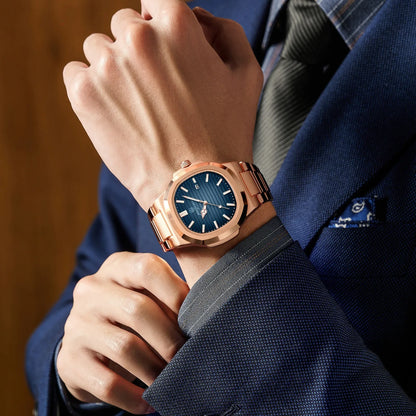Arven - Men’s Watch With Bold Design And Strong Presence | Modern Timepiece With Sport And Business Character And Luminous Detail Neriona Gold Blue