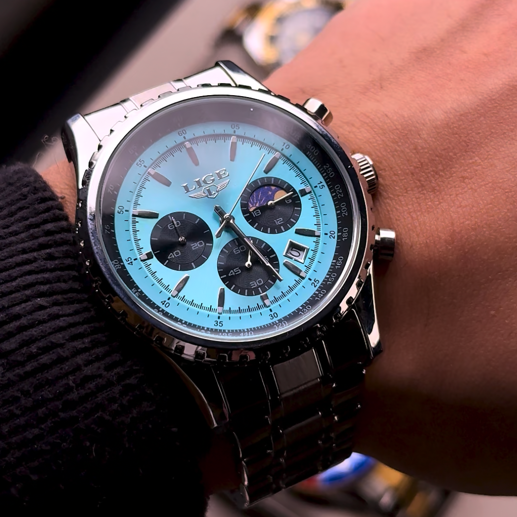 The Monarch Watch – Stainless Steel Quartz Watch | Bold Luxury Watch for Business, Evening & Everyday Wear Neriona