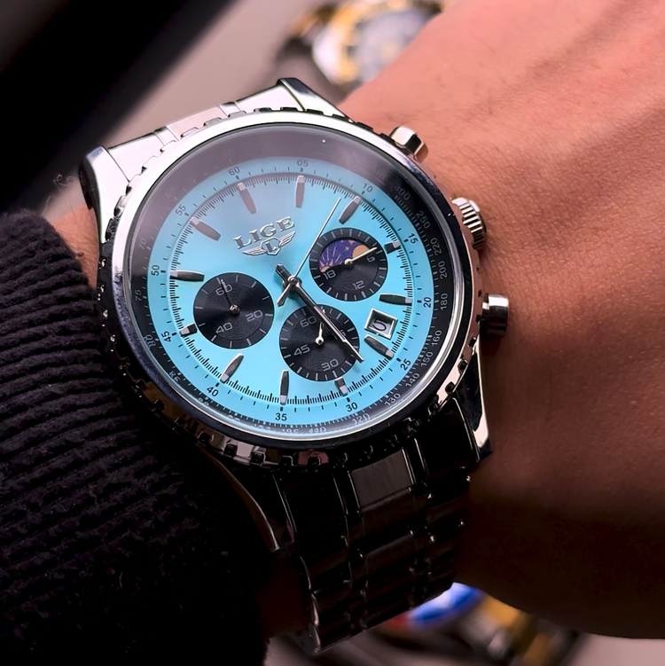 The Monarch Watch – Stainless Steel Quartz Watch | Bold Luxury Watch for Business, Evening & Everyday Wear Neriona
