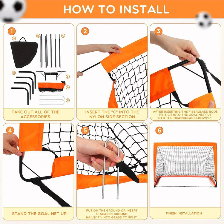 Portable Soccer Goal – Foldable Football Training Goal | Backyard Practice, Youth Training & Outdoor Games