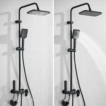 Luxury Shower System – Matte Black With Architectural Design | Rainfall Set With Digital Display And Multi Function Control Neriona