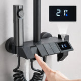 Luxury Shower System – Matte Black With Architectural Design | Rainfall Set With Digital Display And Multi Function Control Neriona