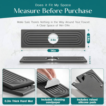 Diatomite Sink Faucet Mat | Fast-Absorbing Countertop Drying Tray for kitchen