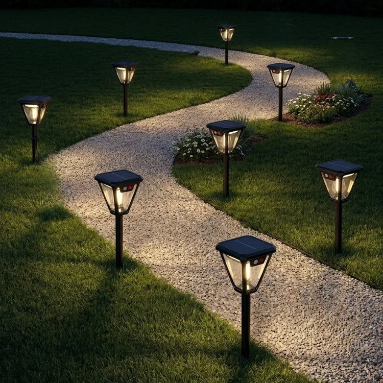 Solar Outdoor Light – 2 In 1 Wall Or Ground Design | Motion Sensor Light For Garden Or Pathway With Automatic Night Lighting Neriona 8 Pack