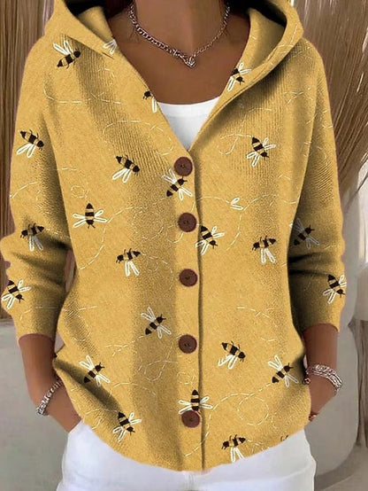 Elara – Hooded Button Cardigan | Cozy Knit Sweater For Everyday Comfort Sweater Neriona Yellow