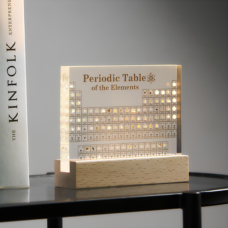 Periodic Table with Real Elements | Illuminated Acrylic Element Table for Desk Decor Office and Science Gifts Neriona