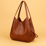 Evelyn – Vintage Leather Handbag Set | 4-Piece Tote Bag & Crossbody Purse Collection Neriona Winered