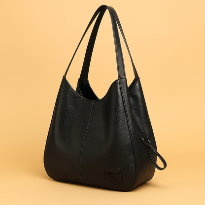 Evelyn – Vintage Leather Handbag Set | 4-Piece Tote Bag & Crossbody Purse Collection Neriona Black
