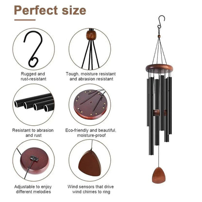 Wind Chimes – Deep Tone With Natural Calm Sound | Aluminum Chimes For Garden Or Patio With Soft Ambient Sound Neriona
