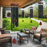 Wind Chimes – Deep Tone With Natural Calm Sound | Aluminum Chimes For Garden Or Patio With Soft Ambient Sound Neriona Black Wind Chimes
