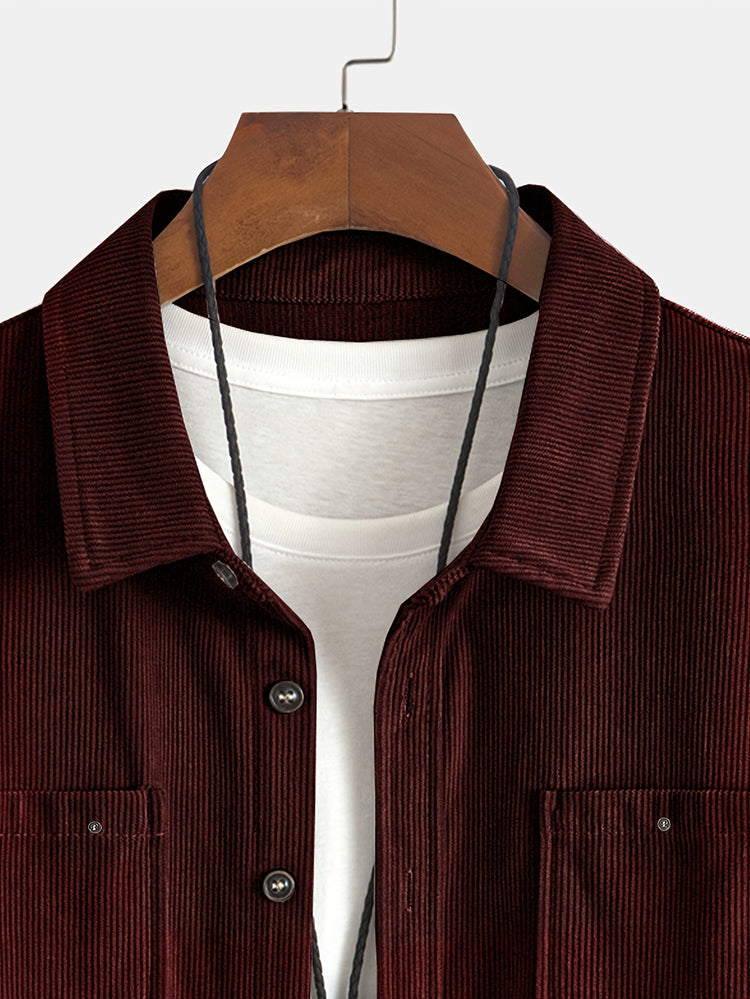 Elias – Ribbed Shacket Jacket | Men's Shirt Jacket for Everyday Layering & Fall Wear