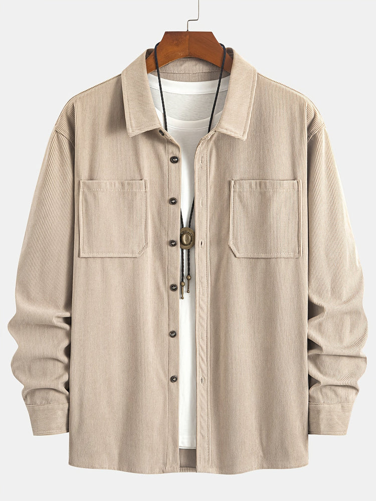 Elias – Ribbed Shacket Jacket | Men's Shirt Jacket for Everyday Layering & Fall Wear