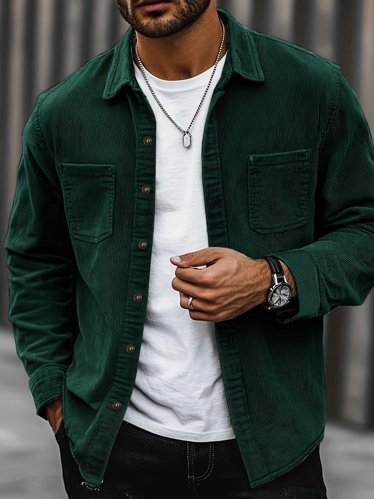 Elias – Ribbed Shacket Jacket | Men's Shirt Jacket for Everyday Layering & Fall Wear