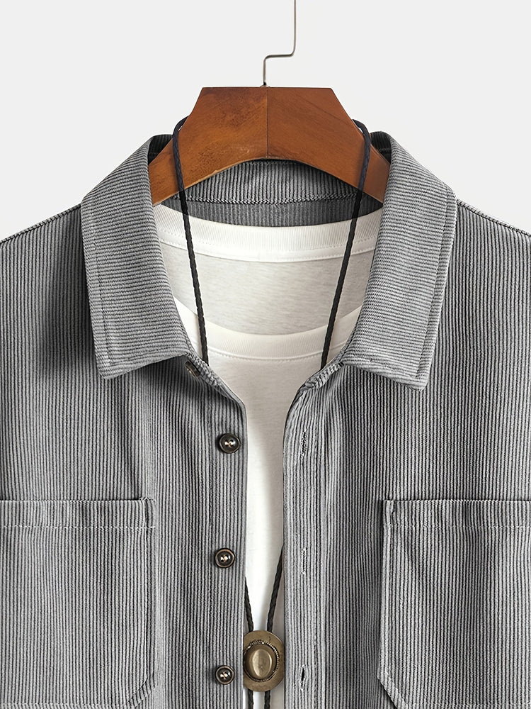 Elias – Ribbed Shacket Jacket | Men's Shirt Jacket for Everyday Layering & Fall Wear