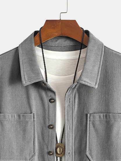 Elias – Ribbed Shacket Jacket | Men's Shirt Jacket for Everyday Layering & Fall Wear