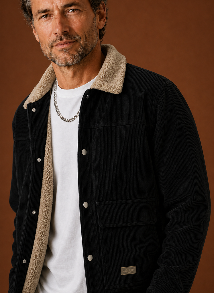 Men's Corduroy Sherpa Lined Winter Jacket | Corwin