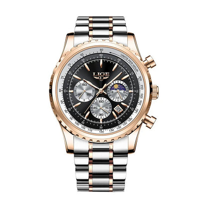 The Monarch Watch – Stainless Steel Quartz Watch | Bold Luxury Watch for Business, Evening & Everyday Wear Neriona Eclipse
