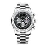 The Monarch Watch – Stainless Steel Quartz Watch | Bold Luxury Watch for Business, Evening & Everyday Wear Neriona Obsidian