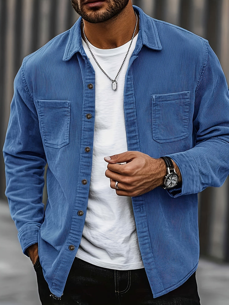 Elias – Ribbed Shacket Jacket | Men's Shirt Jacket for Everyday Layering & Fall Wear