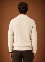 Men's Full Zip Knit Cardigan – Cardigan, Cream - Cole & May