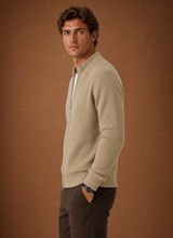 Men's Full Zip Knit Cardigan – Cardigan, Khaki - Cole & May