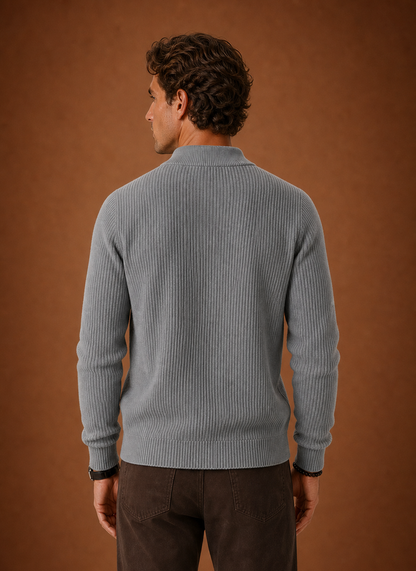 Men's Full Zip Knit Cardigan – Cardigan, Grey - Cole & May