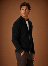 Men's Full Zip Knit Cardigan – Cardigan, Black - Cole & May