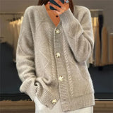 Lena – Cashmere Button Cardigan, Gray - Cole & May