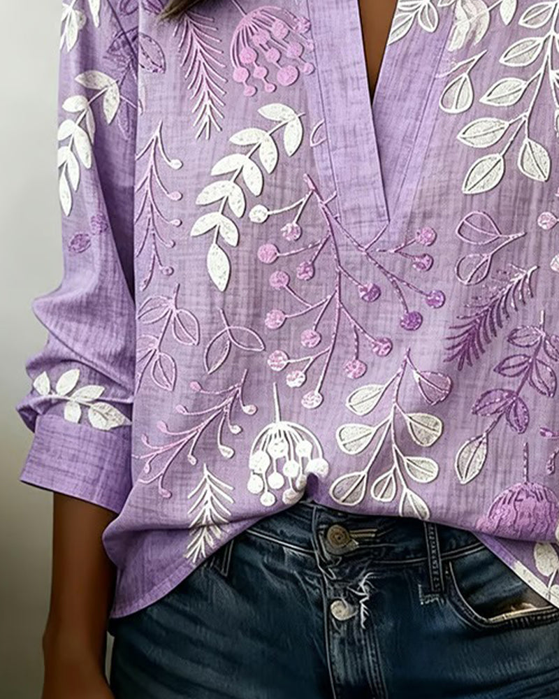 Lillian – Floral V-Neck Blouse | Lightweight Dressy Top For Everyday Elegance Blouses & Shirts Neriona